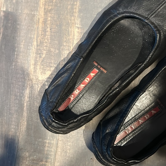 Prada Black Leather Ballet Flats Size 35.5 - Picture 3 of 8